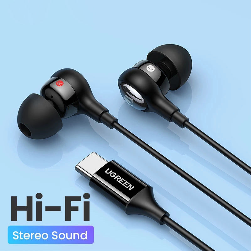 UGREEN 30638 USB Type-C Earbuds Wired Headset with Microphone Hi-Fi Stereo Headphones for 2021 iPad Pro Samsung Galaxy S21 Google Pixel 5 UGREEN 30638 USB Type-C Earbuds Wired Headset with Microphone Hi-Fi Stereo Headphones for 2021 iPad Pro Samsung Galaxy S21 Google Pixel 5